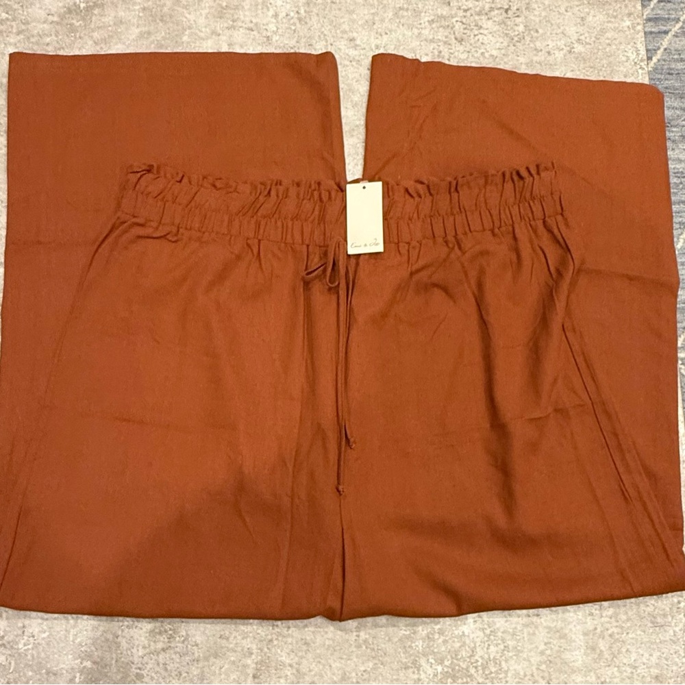 Women's Wide Leg Pants in Rust